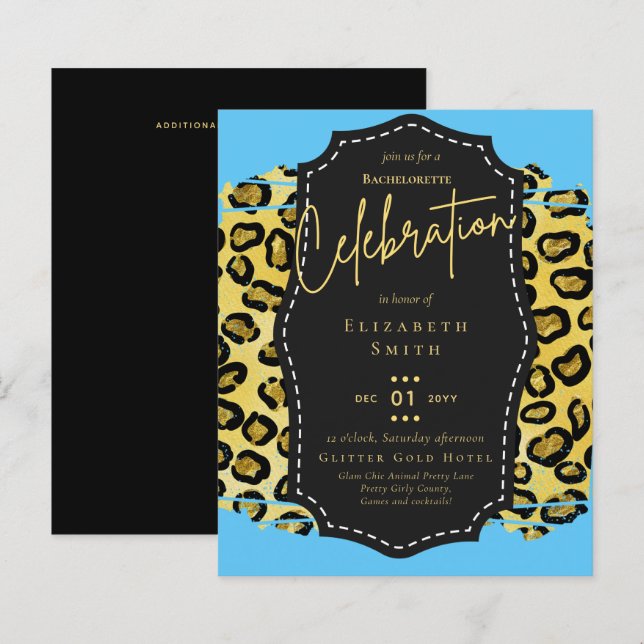 LeahG Hübsch Girly Bachelorette Glam Animal Prints (Vorne/Hinten)