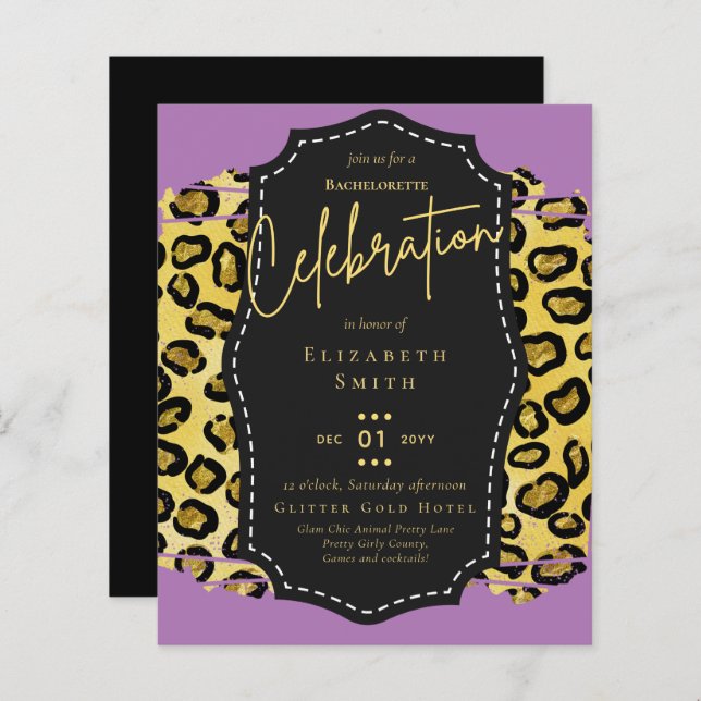 LeahG Hübsch Girly Bachelorette Glam Animal Prints (Vorne/Hinten)