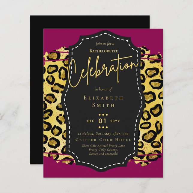 LeahG Hübsch Girly Bachelorette Glam Animal Prints (Vorne/Hinten)