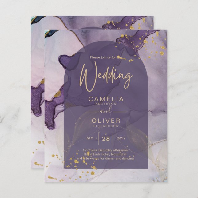 LeahG Ink Ombre Lila Lavender Gold Wedding (Vorne/Hinten)