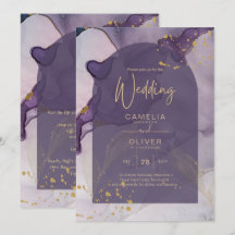 LeahG Ink Ombre Lila Lavender Gold Wedding