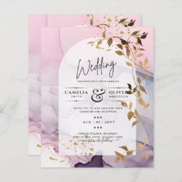 LeahG Ink Ombre Lila Pink Pink Gold Hochzeit