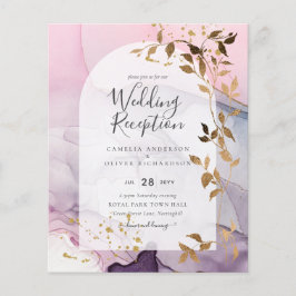 LeahG Ink Ombre Lila Pink Pink Gold Hochzeit Flyer