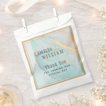 LeahG INK Sea Glass Aquamarin Gold Wedding