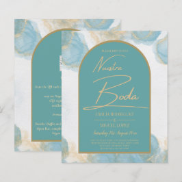 LeahG INK Sea Glass Türkis Aquamarin Gold INVITE