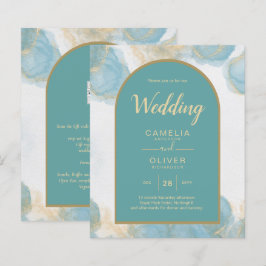 LeahG INK Sea Glass Türkis Aquamarin Gold INVITE