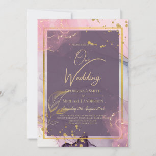 LeahG® Lavendel Tinte Mauve Lila Gold Hochzeit Einladung