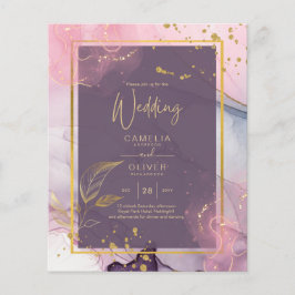 LeahG® Lavender INK Mauve Lila Gold Wedding Flyer