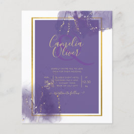 LeahG LILA GOLD Wedding Lavender ALCOHOL INK Flyer