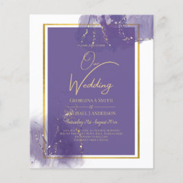 LeahG LILA GOLD Wedding Lavender ALCOHOL INK Flyer