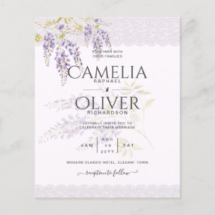 LeahG Lila WISTERIA Lace Floral Wedding INVITE Flyer