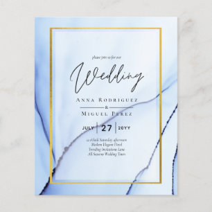LeahG Navy Blau Gold Tinte Abstrakte Hochzeitseinl Flyer
