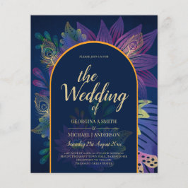 LeahG Navy Lila Gold JEWEL TONES Wedding INVITE Flyer