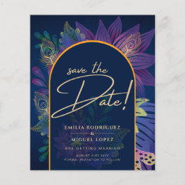 LeahG Navy Lila Gold JEWEL TONES Wedding INVITE Flyer
