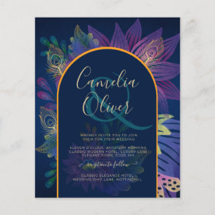 LeahG Navy Lila Gold JEWEL TONES Wedding INVITE Flyer