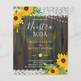 LeahG Nuestra Boda Sonnenblumen Lichter laden Flyer