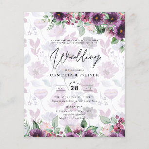LeahG Pflaume Lila Beere Blumen Hochzeit Herbst Wi Flyer