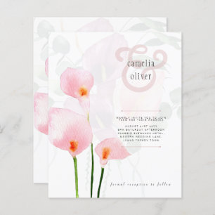 LeahG Pink Calla Lily Floral Wedding Einladung