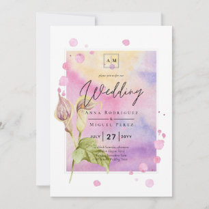LeahG Pink Calla Lily Floral Wedding Einladung