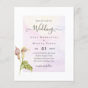 LeahG Pink Calla Lily Floral Wedding Einladung Flyer