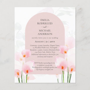 LeahG Pink Calla Lily Floral Wedding Einladung Flyer