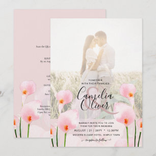 LeahG Pink Calla Lily FOTO Overlay Einladung
