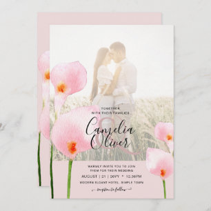 LeahG Pink Calla Lily FOTO Overlay Einladung