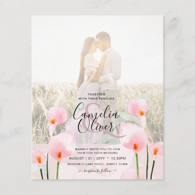 LeahG Pink Calla Lily FOTO Overlay Flyer (Vorne)