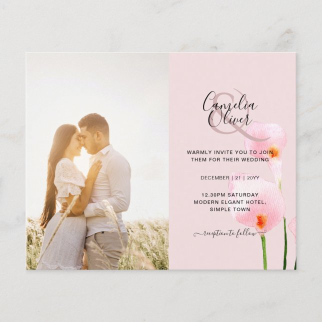 LeahG Pink Calla Lily FOTO Overlay Flyer (Vorne)