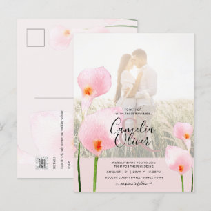 LeahG Pink Calla Lily FOTO Overlay Postkarte