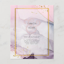LeahG Pink Lila Lavender Gold INK Wedding INVITE Flyer