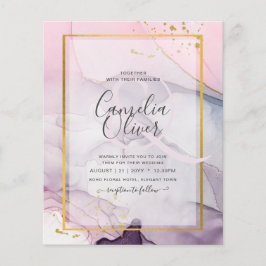 LeahG Pink Lila Lavender Gold INK Wedding INVITE Flyer