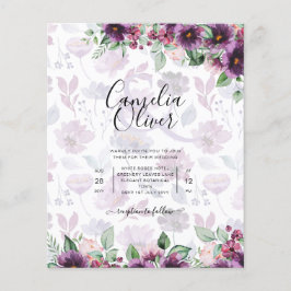 LeahG Plum Lila Berry Floral Wedding Winter Flyer