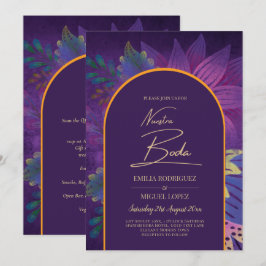 LeahG Plum Lila Gold JEWEL TONES Wedding INVITE Einladung