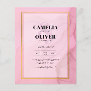 LeahG Rosa Gold INK Ombre Hochzeit EINLADUNG Flyer