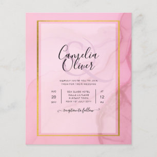 LeahG Rosa Gold INK Ombre Hochzeits EINLADUNG Flyer