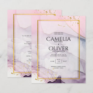 LeahG Rosa Lila Lavendel Gold Tinte Hochzeitseinla