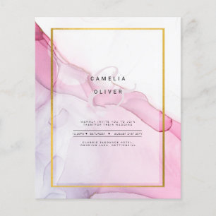 LeahG Rosa Lila Tinte Abstrakte Hochzeitseinladung Flyer