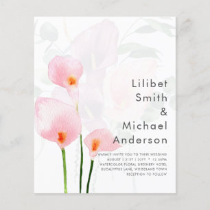 LeahG Rosa Zantedeschie Blumen Hochzeitseinladung Flyer
