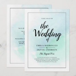 LeahG Sea Glass Türkis Aquamarin Blue Wedding INVI Einladung