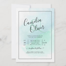 LeahG Sea Glass Türkis Aquamarin Blue Wedding INVI Einladung