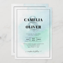 LeahG Sea Glass Türkis Aquamarin Blue Wedding INVI Einladung