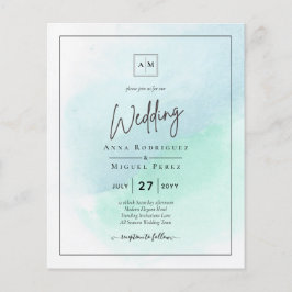 LeahG Sea Glass Türkis Aquamarin Blue Wedding INVI Flyer