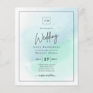 LeahG Sea Glass Türkis Aquamarin Blue Wedding INVI Flyer