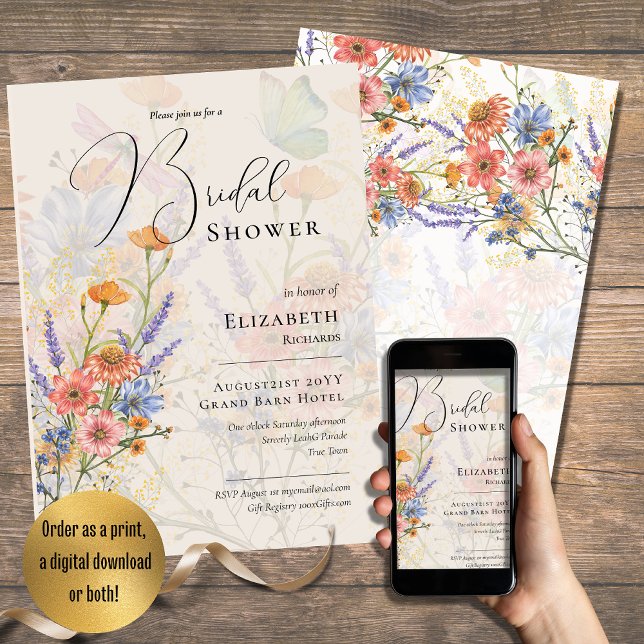 LeahG Summer Boho Blume Wedding Einladung (Von Creator hochgeladen)