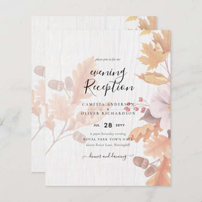 LeahG Terracotta Herbstlaubs Wedding Einladung (Vorne/Hinten)