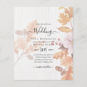 LeahG Terracotta Herbstlaubs Wedding Einladung Flyer