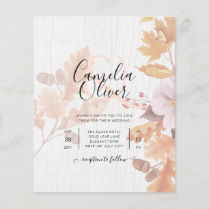 LeahG Terracotta Herbstlaubs Wedding Einladung Flyer