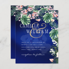 LeahG Tropical Blue Green Pink Floral Wedding