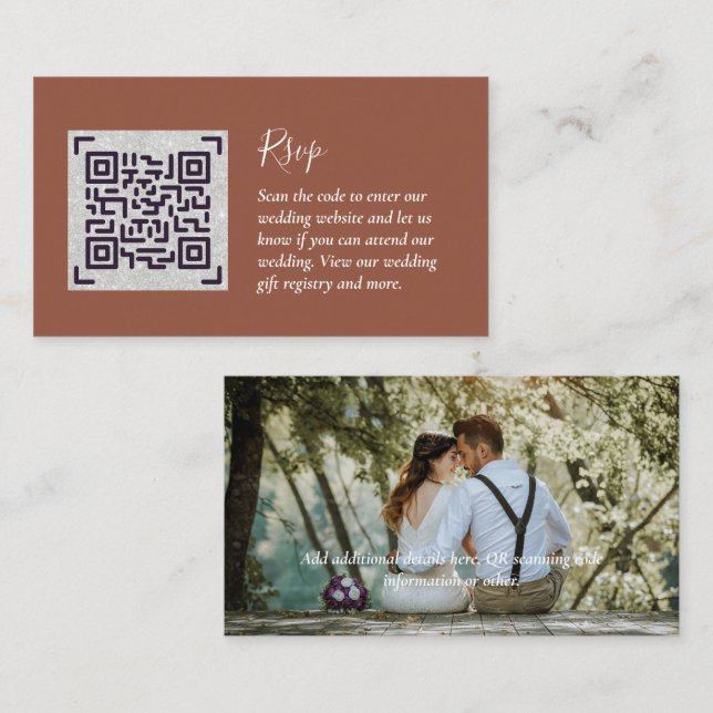 LeahG UAWG QR Code FOTO Details Hochzeitkarte Begleitkarte (Vorne/Hinten)